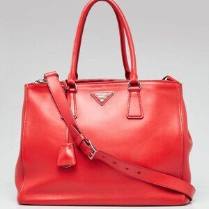 Prada Lacca City Calf Leather Medium Double Zip Tote Bag 1BA274